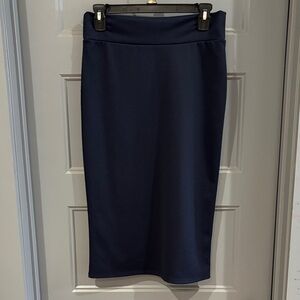 Azules Elegant Dark Navy Blue Pencil Skirt